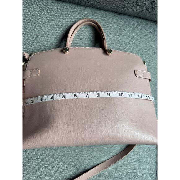 Furla Agata Medium Saffiano Leather Satchel with Strap Light Pink - Picture 16 of 16